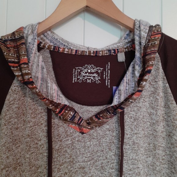 NWT Panhandle Long Sleeve Hoodie with Kangaroo Pocket Light Brown Size M - Picture 4 of 12